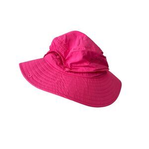Kuvera Hot Pink Sun Protection Hat Outdoor Adventure Wide Brim Mesh Lined Summer